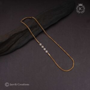 Diamond Look 4 Flower Mugappu Chain  -  JCCH255