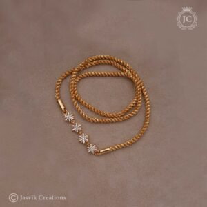 Diamond Look 4 Flower Mugappu Chain  -  JCCH255 - Image 2