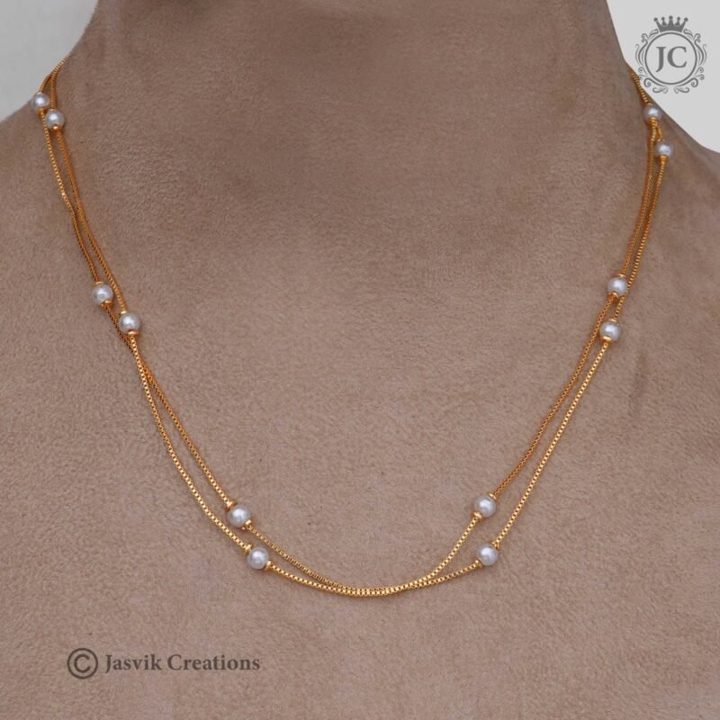 Double Line Pearl Chain (18 Inch ) -  JCCH256