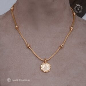 Gold Look Coin Ball Short Chain-  JCCH257 - Image 2