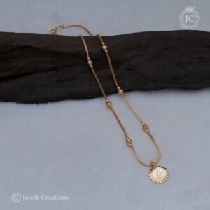 Gold Look Coin Ball Short Chain-  JCCH257 - Image 3