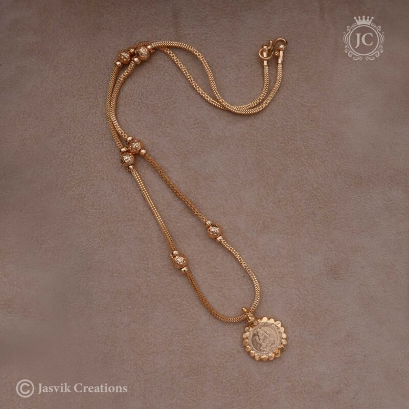 Gold Look Coin Ball Short Chain-  JCCH257