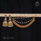 258 Premium Jhumka with Mattal Set- JCER258 - 1099 (3)