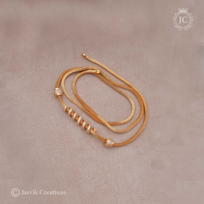 Spiral with Ball Mugappu Chain -  JCCH259