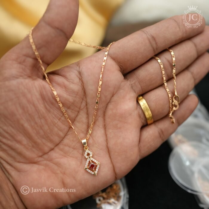 279 Rose Gold Short Chain - JCCH279 - 160 (3)