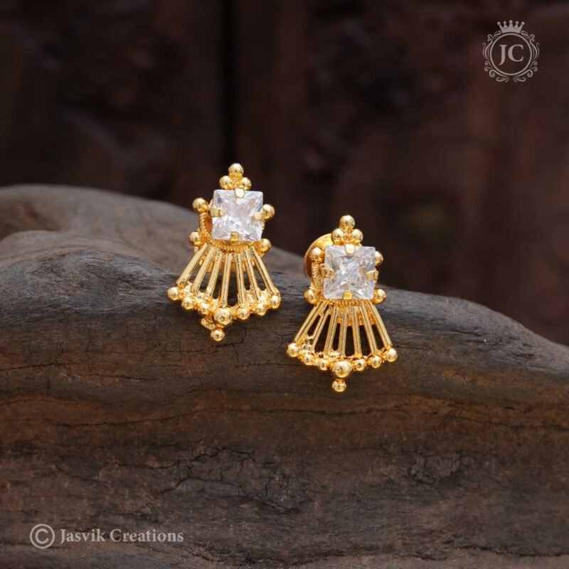 Micro Plated Stone Ear Rings - JCER280