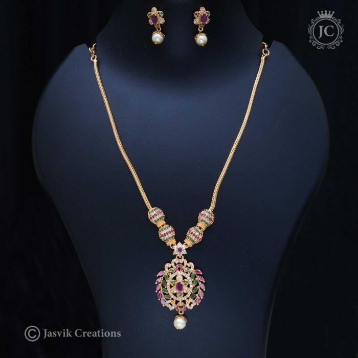 282 Micro Plated Multi Colour Necklace - JCNL282- 599 282 Micro Plated Multi Colour Necklace - JCNL282- 599