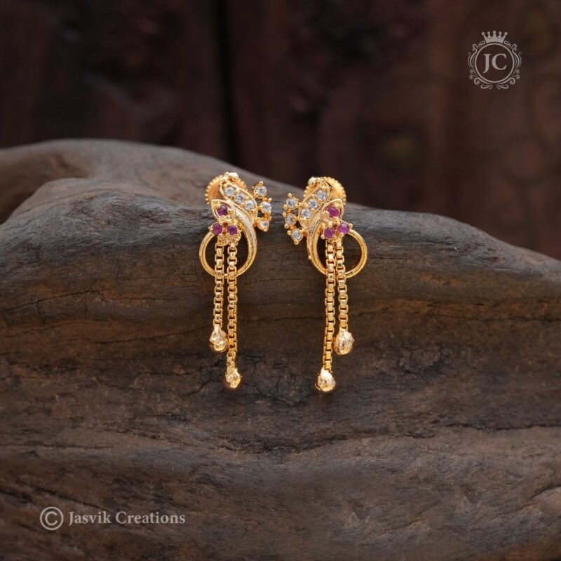 Micro Plated String Ear Rings 4 - JCER284