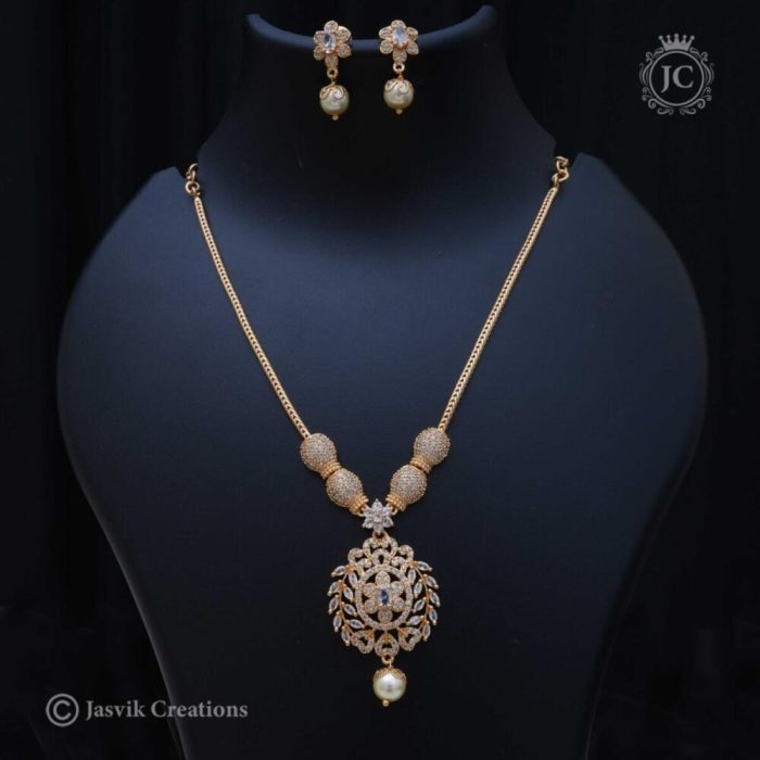 284 Micro Plated WhiteColour Necklace - JCNL284- 599