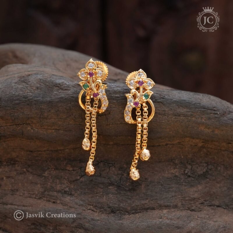 Micro Plated String Ear Rings  9 - JCER289