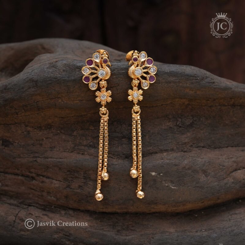 Micro Plated String Ear Rings 14  - JCER294
