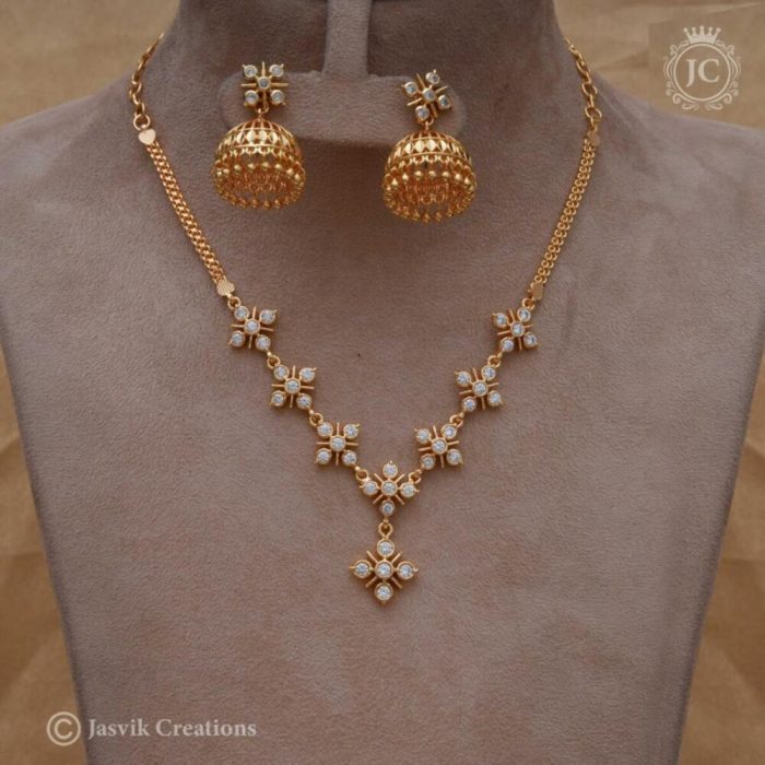 317 Diamond Replica Necklace Set - JCNL317 - 999
