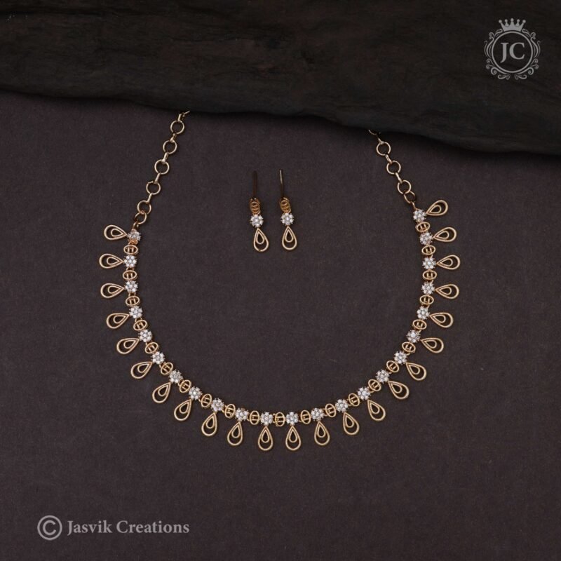 Micro-Plated-Diamond-Look-Simple-Necklace - JCNL323