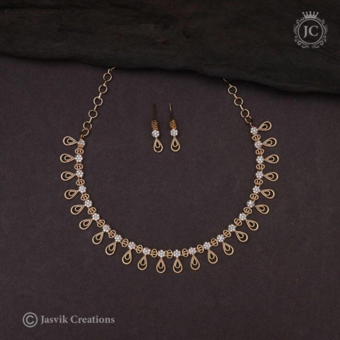 323 Micro-Plated-Diamond-Look-Simple-Necklace(A)-JCNL323 -599