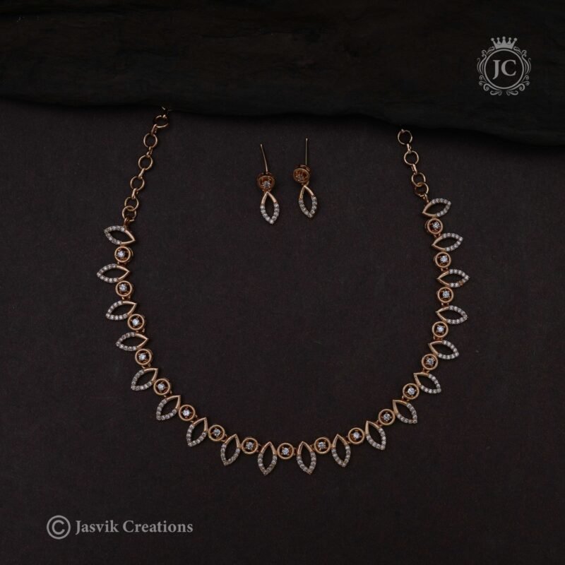 Micro-Plated-Diamond-Look-Simple-Necklace - JCNL324