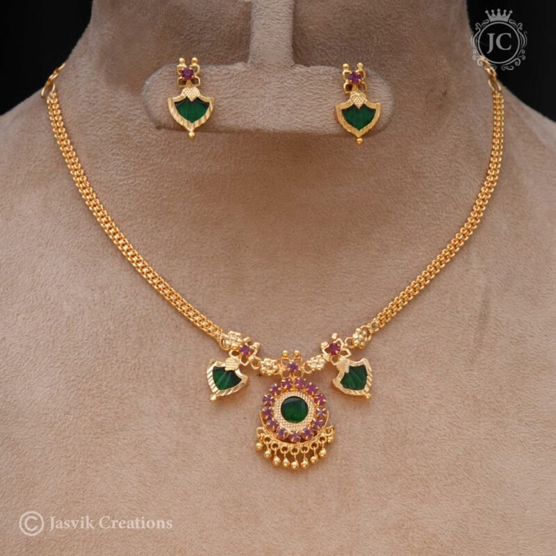 Palak-1-Leaf-Necklace-Set - JCNL326