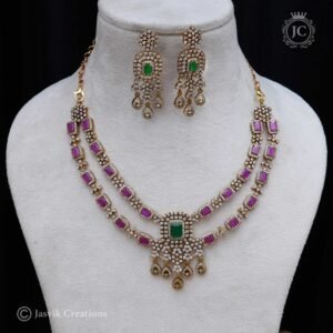 Premium Double Layer Necklace- JCNL347 - Image 2