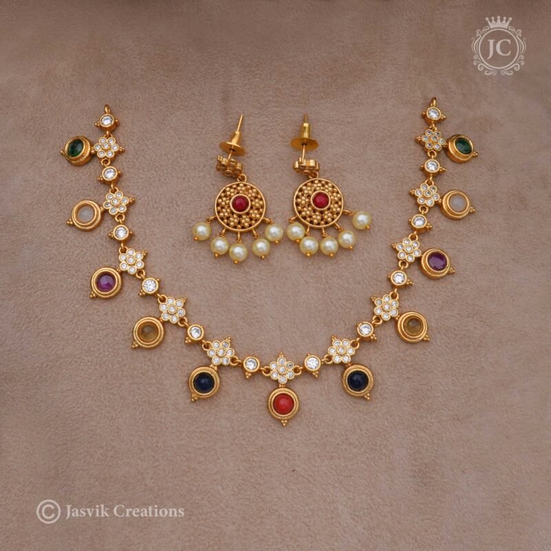 Premium Navarathna Necklace - JCNL353
