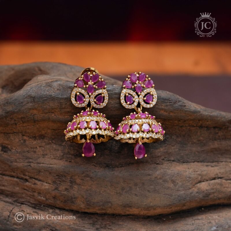 Victorian Red  Jhumka - JCER353