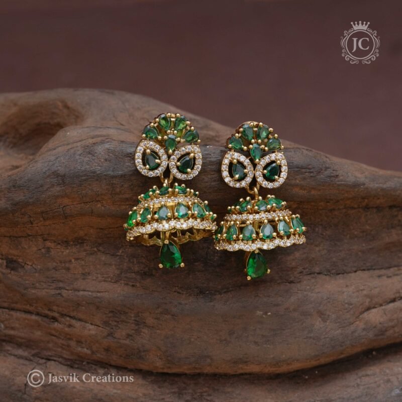 Victorian Green Jhumka - JCER354
