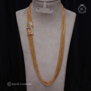 Premium Antique Radhai Krishnar Chandra Haram - JCHM091