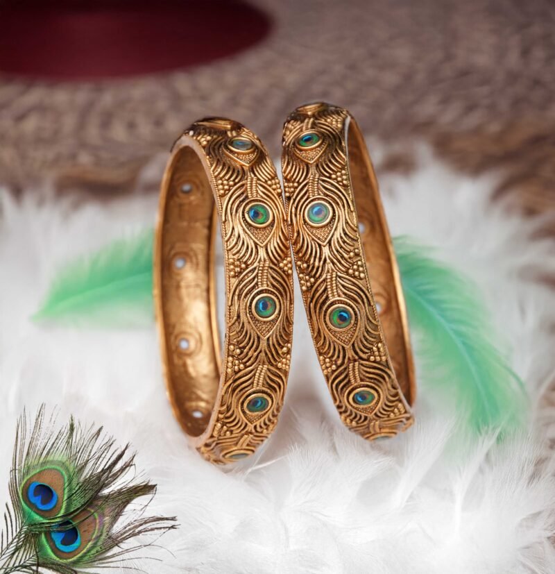 Matte-Finish-Peacock-Kada-Bangle - JCBN159