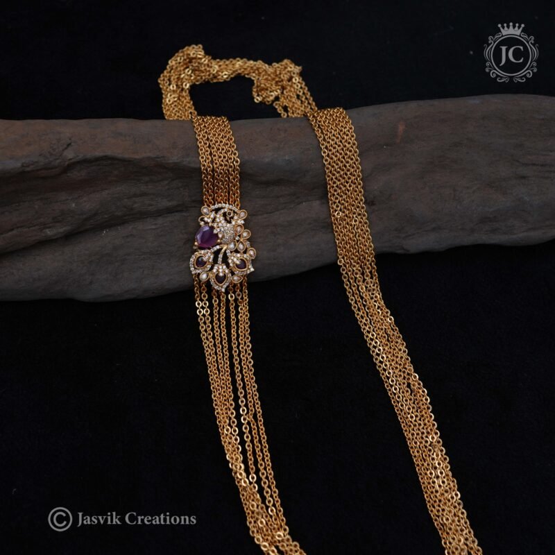 Antique Chandra Haram ( Red ) - JCHM107 - Image 2