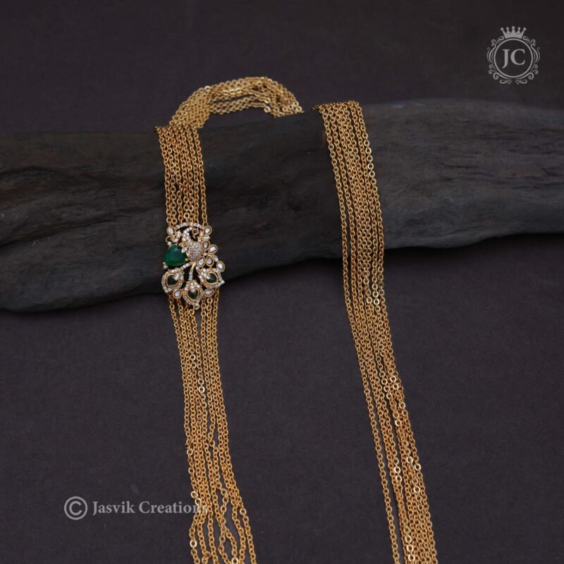 Antique Chandra Haram ( Green )- JCHM108 - Image 2