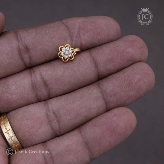 15 AD Flower Pattern Nose Pin- JCNP015 - 99 (2)