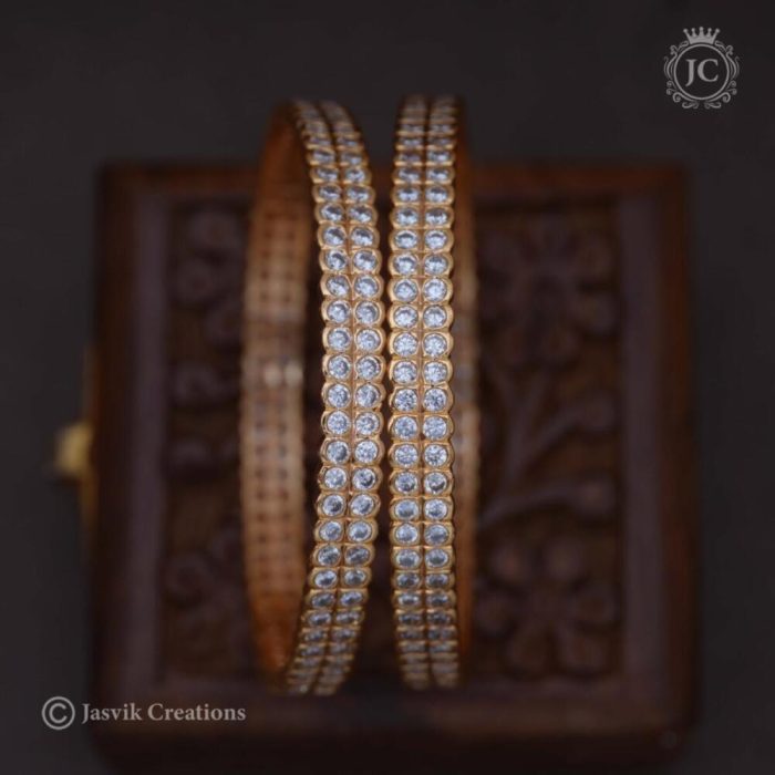 183 Impon 2 Line Bangle ( White) – JCBN183 (3) – 799