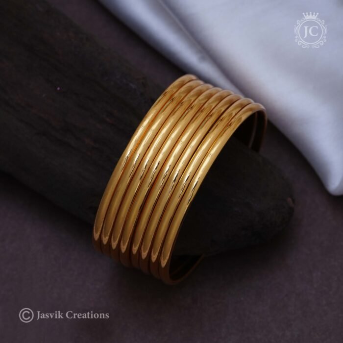 195 Micro-Plated-Plain-Kambi-Bangle-Set--JCBN195 -260---24--2
