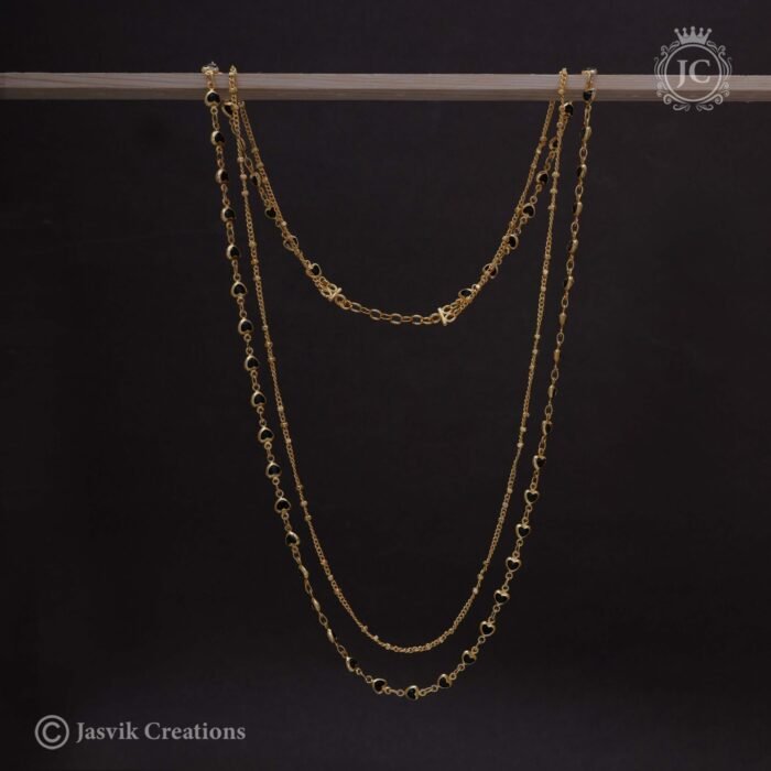 286 2 Line Black HEart Cruystal Chain - JCCH286 450 (3)