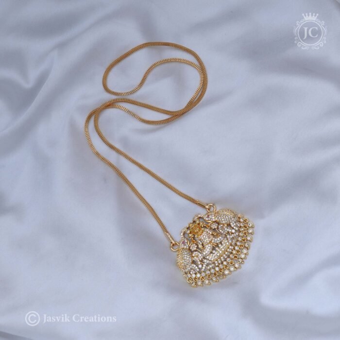 286 AD White Lakshmi Dollar Chain- JCCH286 - 24 Inch 999 30 Inch 1099 (2)