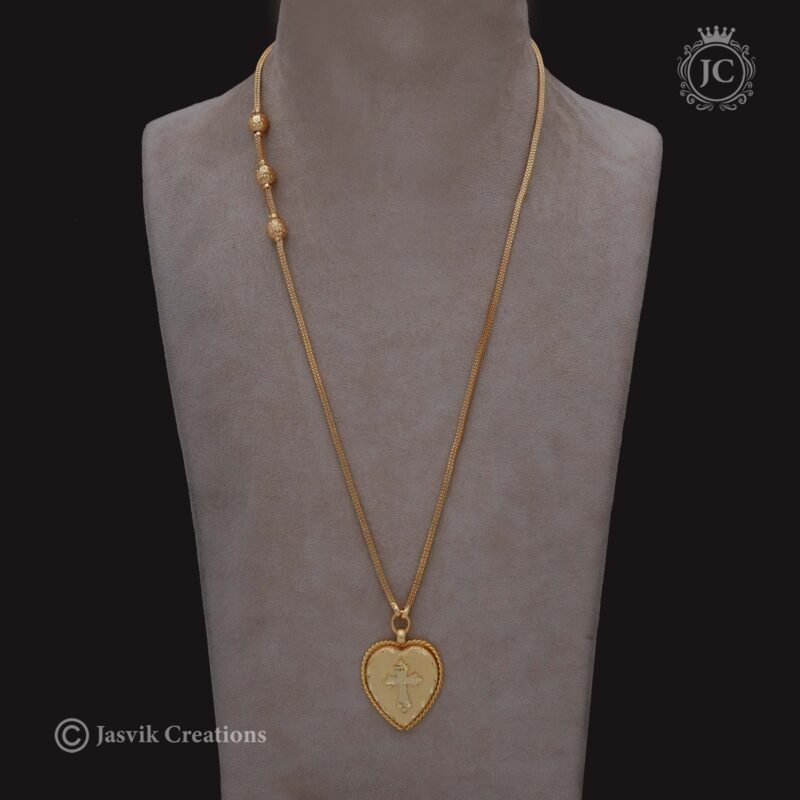 Real Gold Ball Muagppu with Cross Dollar Chain -  JCCH295