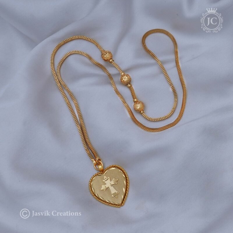 Real Gold Ball Muagppu with Cross Dollar Chain -  JCCH295 - Image 2