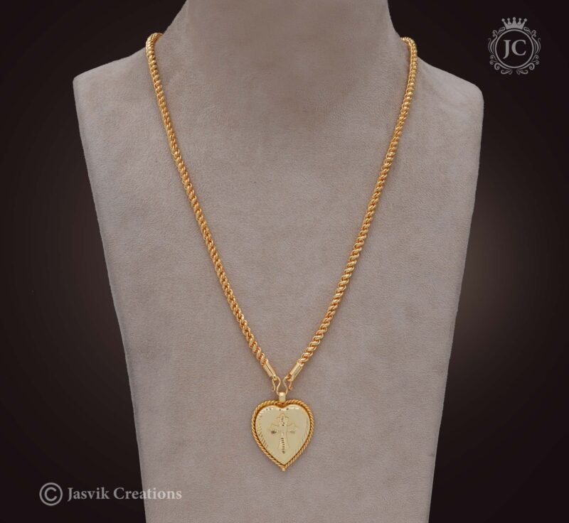 Real Gold Look Cross Forming Dollar Chain - JCCH296