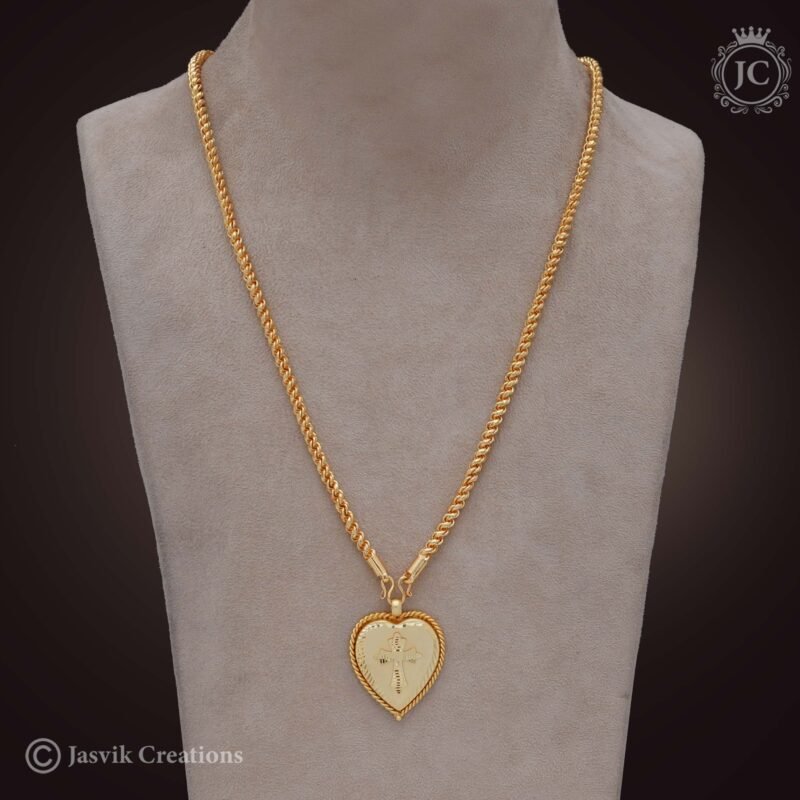 Real Gold Look Cross Forming Dollar Chain - JCCH296