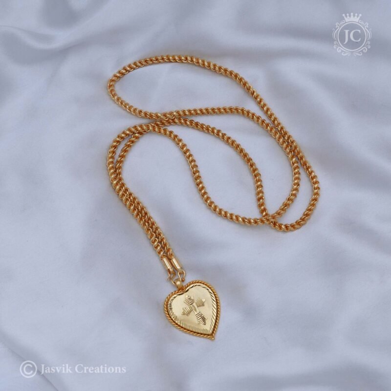 Real Gold Look Cross Forming Dollar Chain - JCCH296 - Image 2