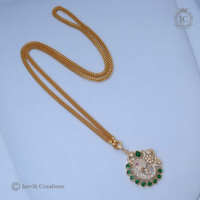 326 Vinayagar Dollar chain Green- JCCH326 - 24 650 30 750 (7)