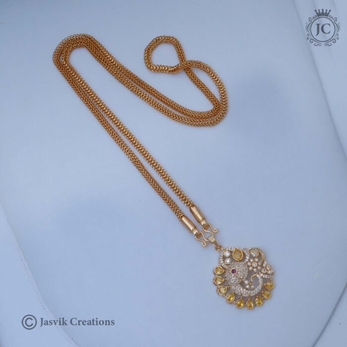 329 Vinayagar Dollar chain Yellow - JCCH329- 24 650 30 750 (4)