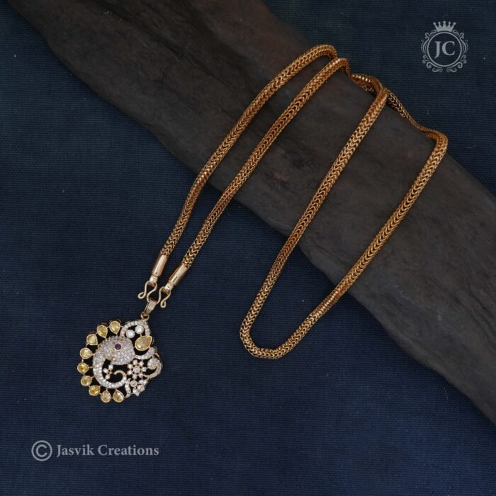 329 Vinayagar Dollar chain Yellow - JCCH329- 24 650 30 750 (5)