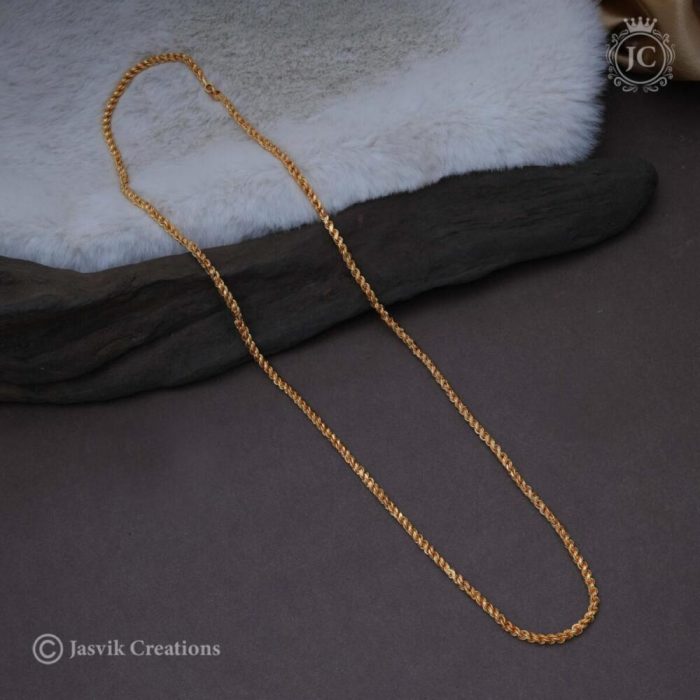 341 36 Inch Microplated Thick Murukku Chain - JCCH341 - 899 (3)