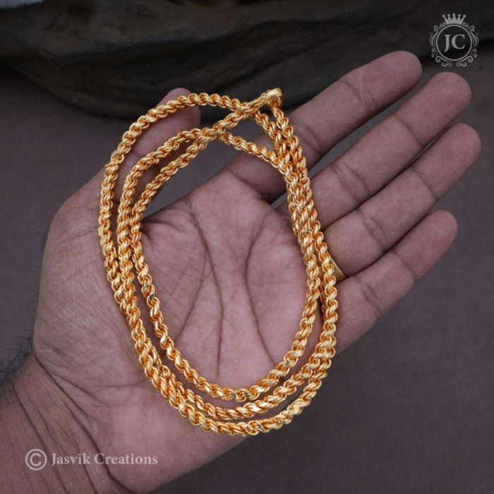 341 36 Inch Microplated Thick Murukku Chain - JCCH341 - 899 (5)