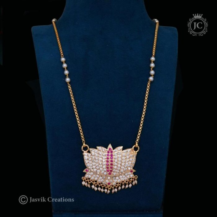 345 Impon Lotus Dollar Chain - JCCH345 - 1199 (2)