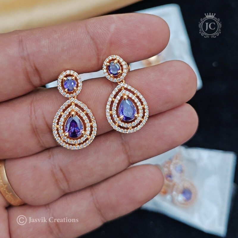 Micro-Plated-AD- Lavender - Ear-Rings - JCER370 - Image 2