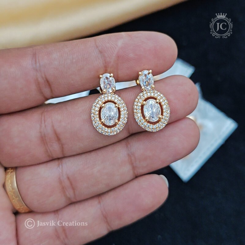 Micro-plated-AD-White Stone - Stud - JCER371 - Image 2