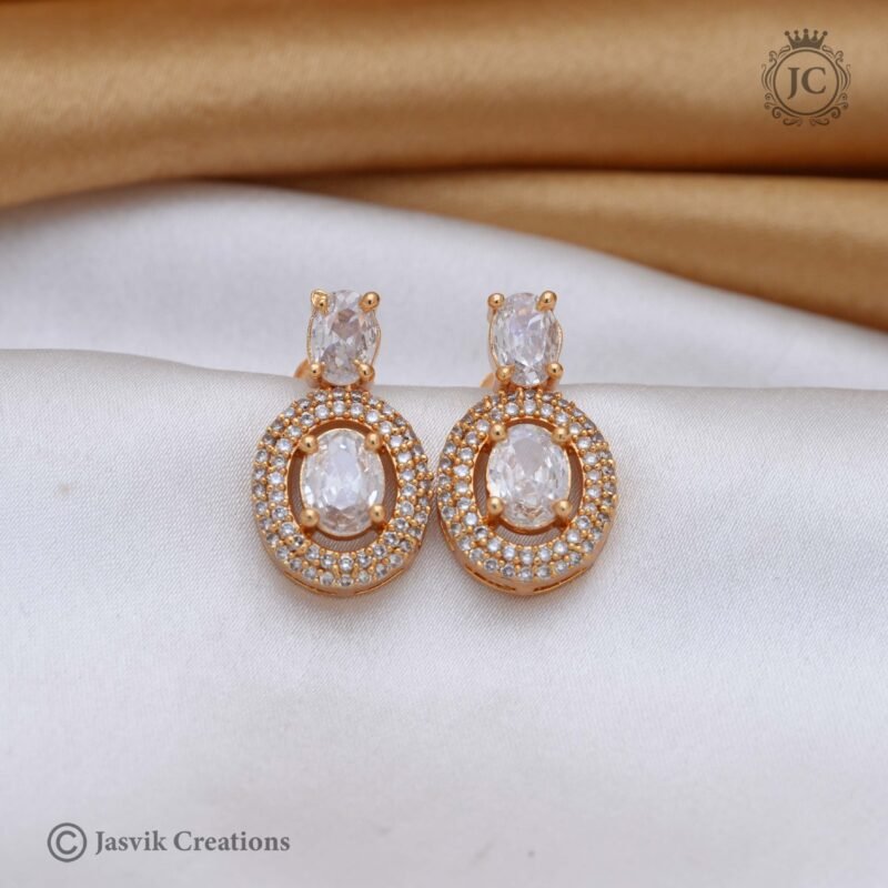 Micro-plated-AD-White Stone - Stud - JCER371