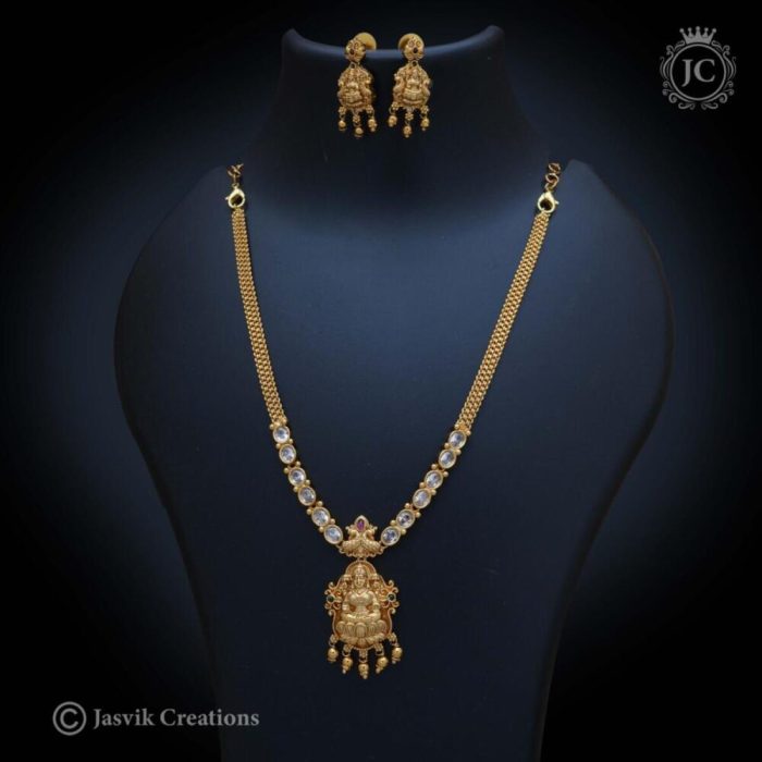 375 Nakshi Lakshmi Necklace with Uncuts - - JCNL375 - 599 (1)