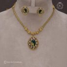 376 Premium Antique Emaeald Necklace - JCNL376 - 750 (2)