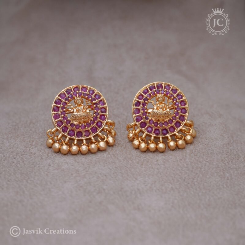 Micro Plated Lakshmi Kemp Stud -  JCER391